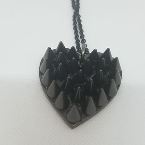 GASOLINE GLAMOUR Jewelry - Gun metal cone spike heart necklace small new GASOLINE GLAMOUR Jewelry - Gun metal cone spike heart necklace small new